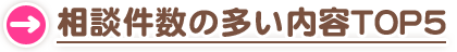 相談件数の多い内容TOP5
