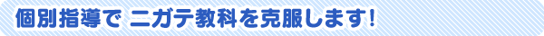 個別指導でニガテ教科を克服します