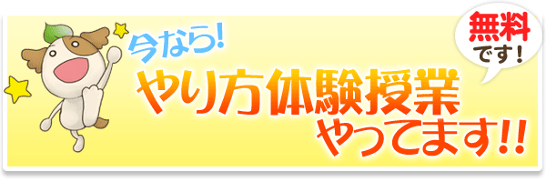 今なら!無料です!やり方体験授業やってます
