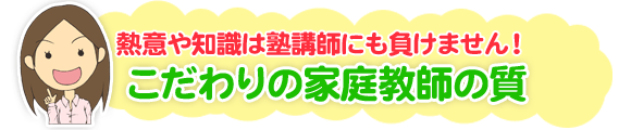 熱意や知識は塾講師にも負けません!こだわりの家庭教師の質